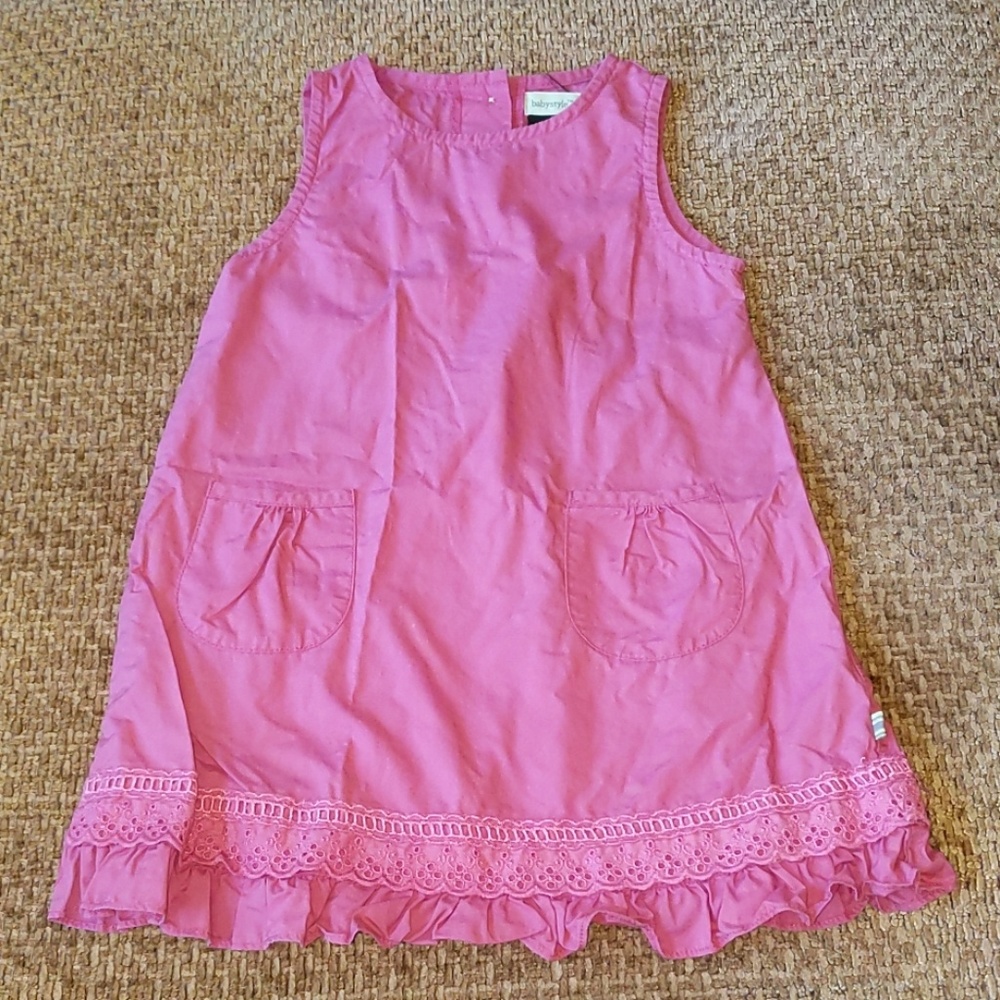 Girls Dark Pink Lightweight Cotton Dress